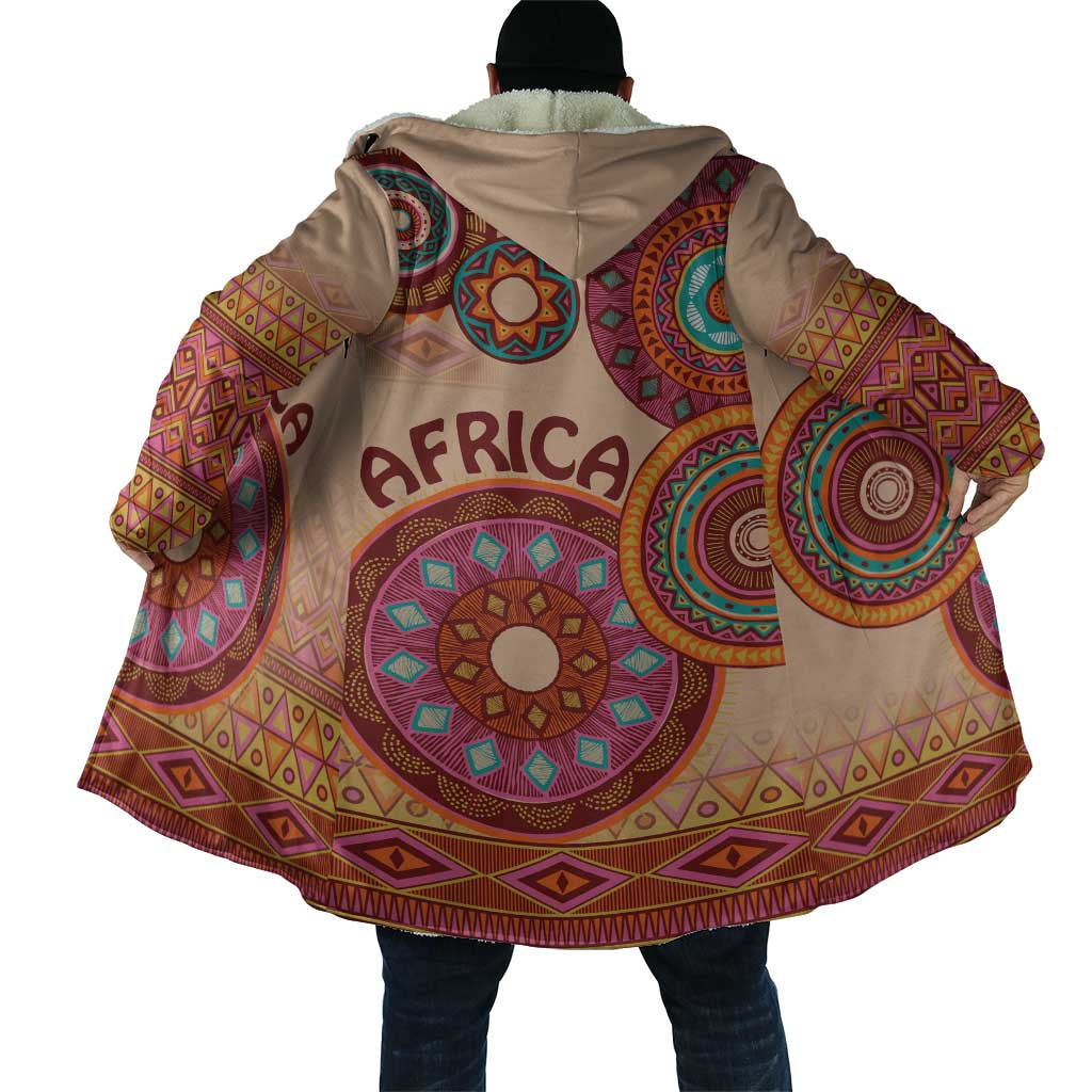 Africa Tribal Traditional Pattern Cloak Beige Motif