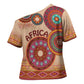 Africa Tribal Traditional Pattern Cross Shoulder Shirt Beige Motif