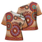 Africa Tribal Traditional Pattern Cross Shoulder Shirt Beige Motif