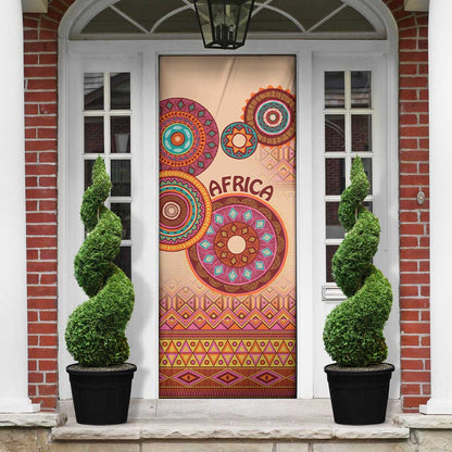 Africa Tribal Traditional Pattern Door Cover Beige Motif