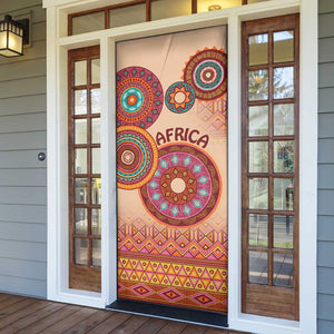 Africa Tribal Traditional Pattern Door Cover Beige Motif