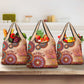 Afro Tribal Traditional Pattern Grocery Bag Beige Motif