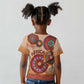 Afro Tribal Traditional Pattern Kid T shirt Beige Motif