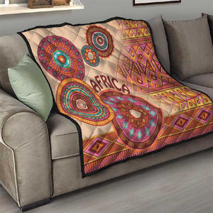 Afro Tribal Traditional Pattern Quilt Beige Motif