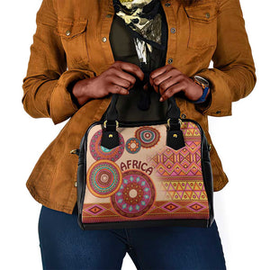 Afro Tribal Traditional Pattern Shoulder Handbag Beige Motif