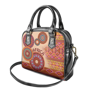 Afro Tribal Traditional Pattern Shoulder Handbag Beige Motif