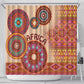Afro Tribal Traditional Pattern Shower Curtain Beige Motif