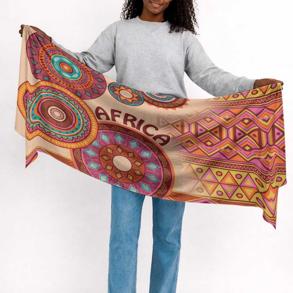Africa Tribal Traditional Pattern Simple Headwrap Beige Motif