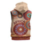 Afro Tribal Traditional Pattern Sleeveless Hoodie Beige Motif - African Pride