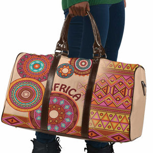 Africa Tribal Traditional Pattern Travel Bag Beige Motif