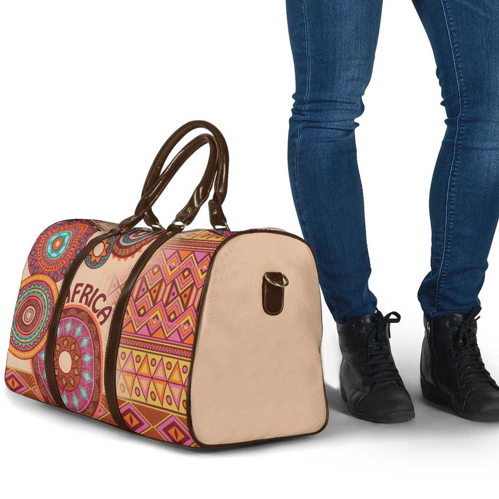 Africa Tribal Traditional Pattern Travel Bag Beige Motif