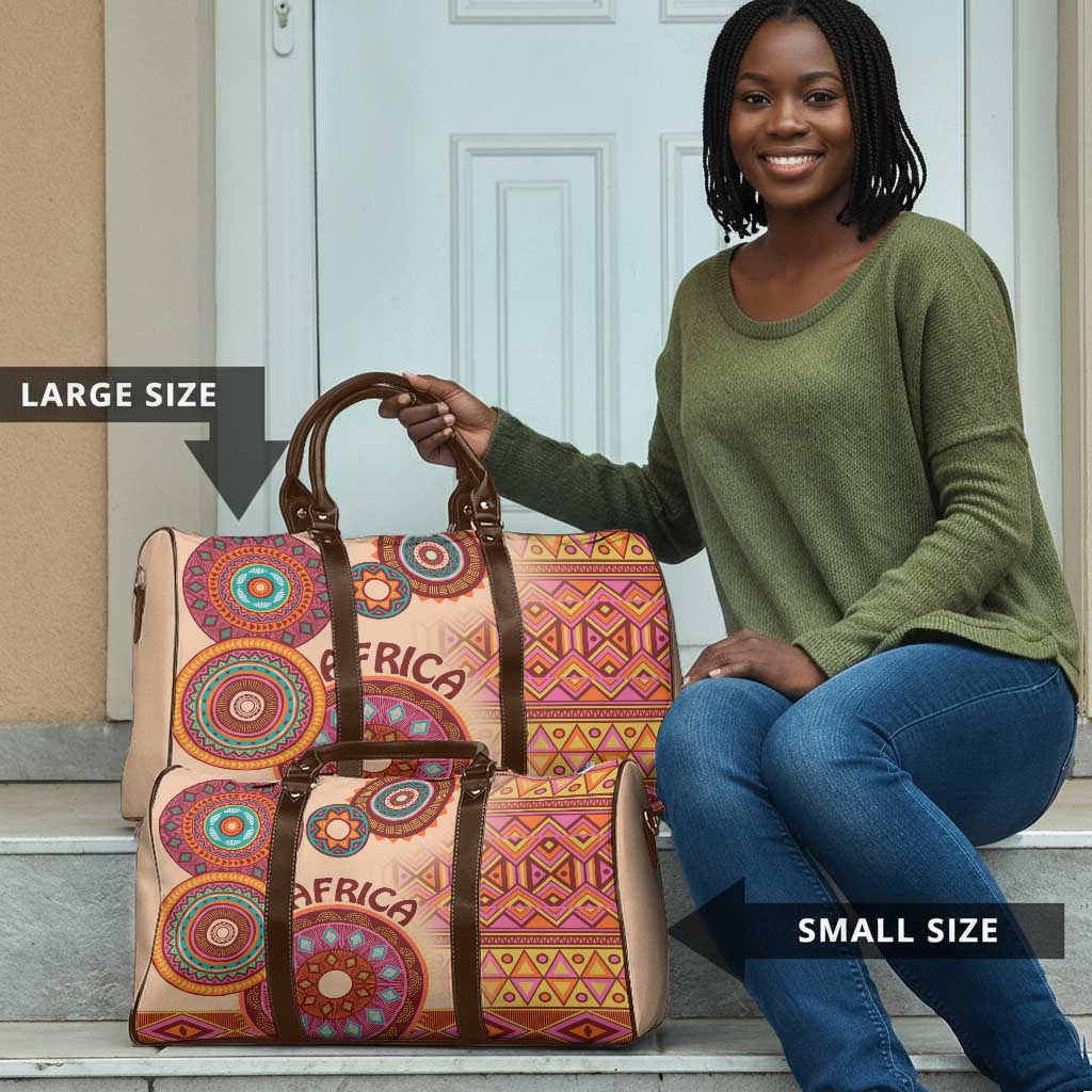 Africa Tribal Traditional Pattern Travel Bag Beige Motif
