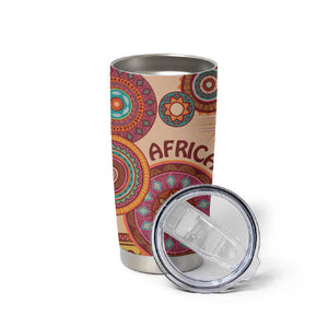 Afro Tribal Traditional Pattern Tumbler Cup Beige Motif