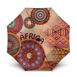 Africa Tribal Traditional Pattern Umbrella Beige Motif