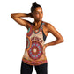 Afro Tribal Traditional Pattern Women Racerback Tank Beige Motif