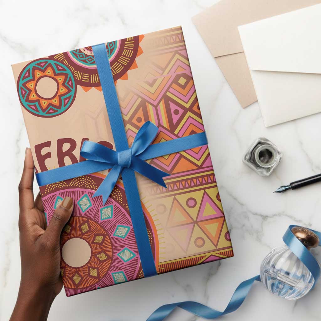 Africa Tribal Traditional Pattern Wrapping Paper Beige Motif - African Pride