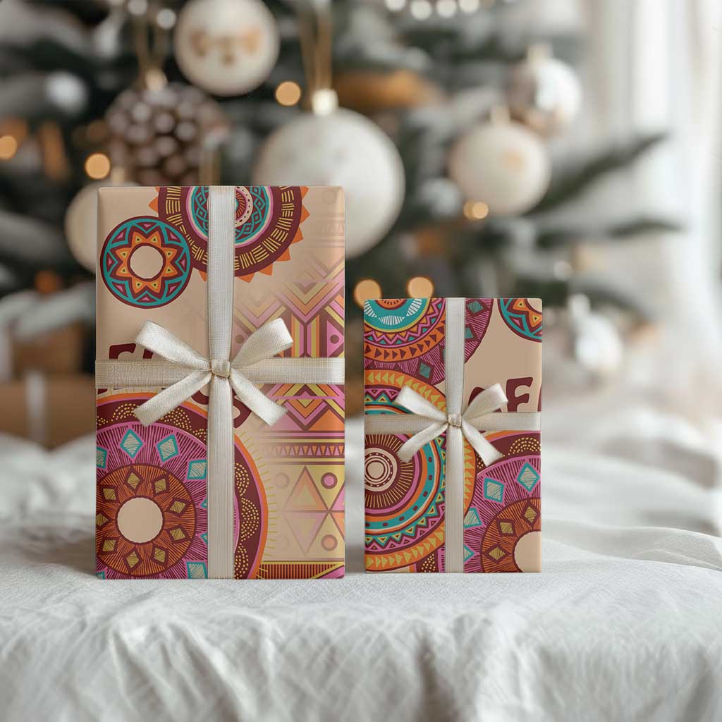 Africa Tribal Traditional Pattern Wrapping Paper Beige Motif - African Pride