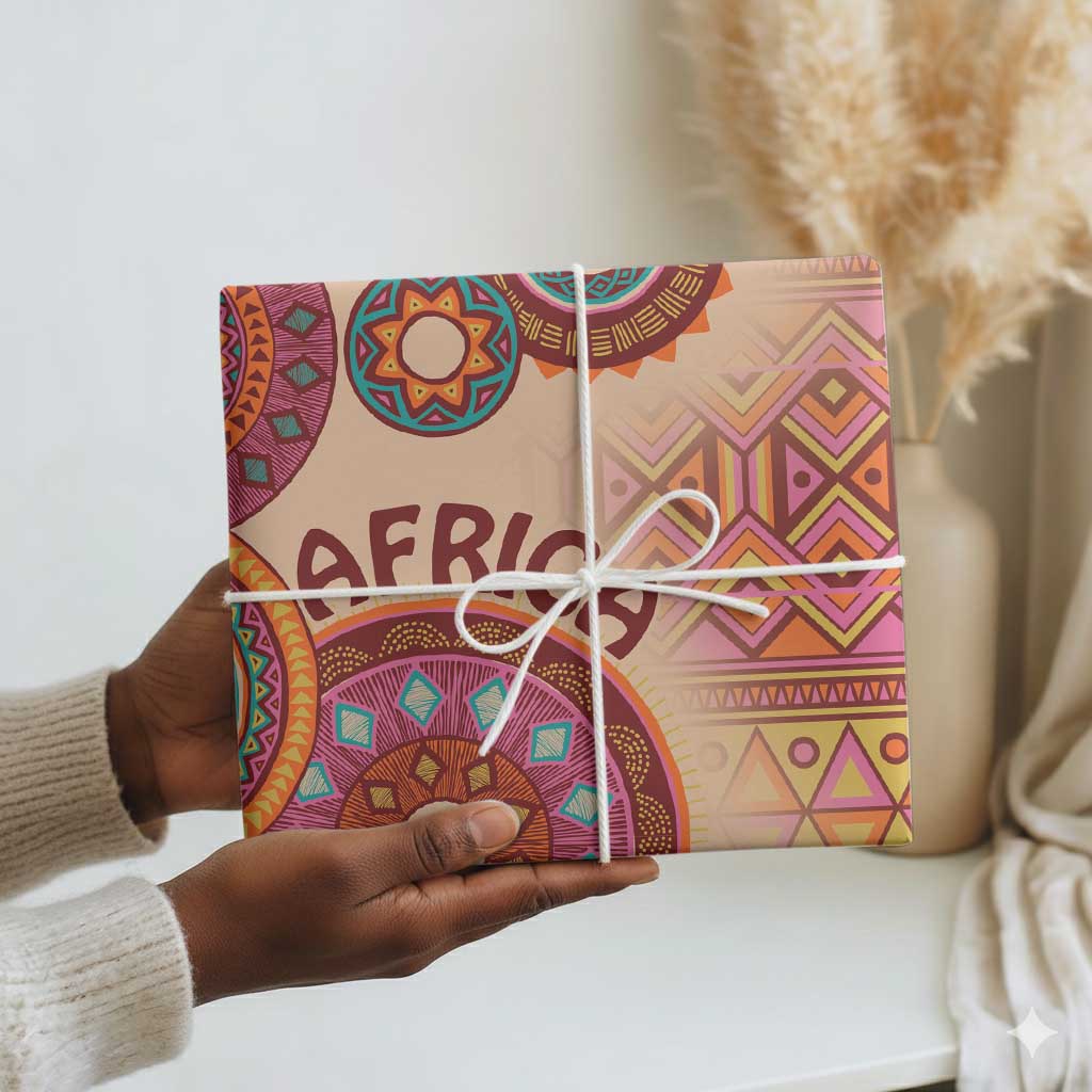 Africa Tribal Traditional Pattern Wrapping Paper Beige Motif - African Pride