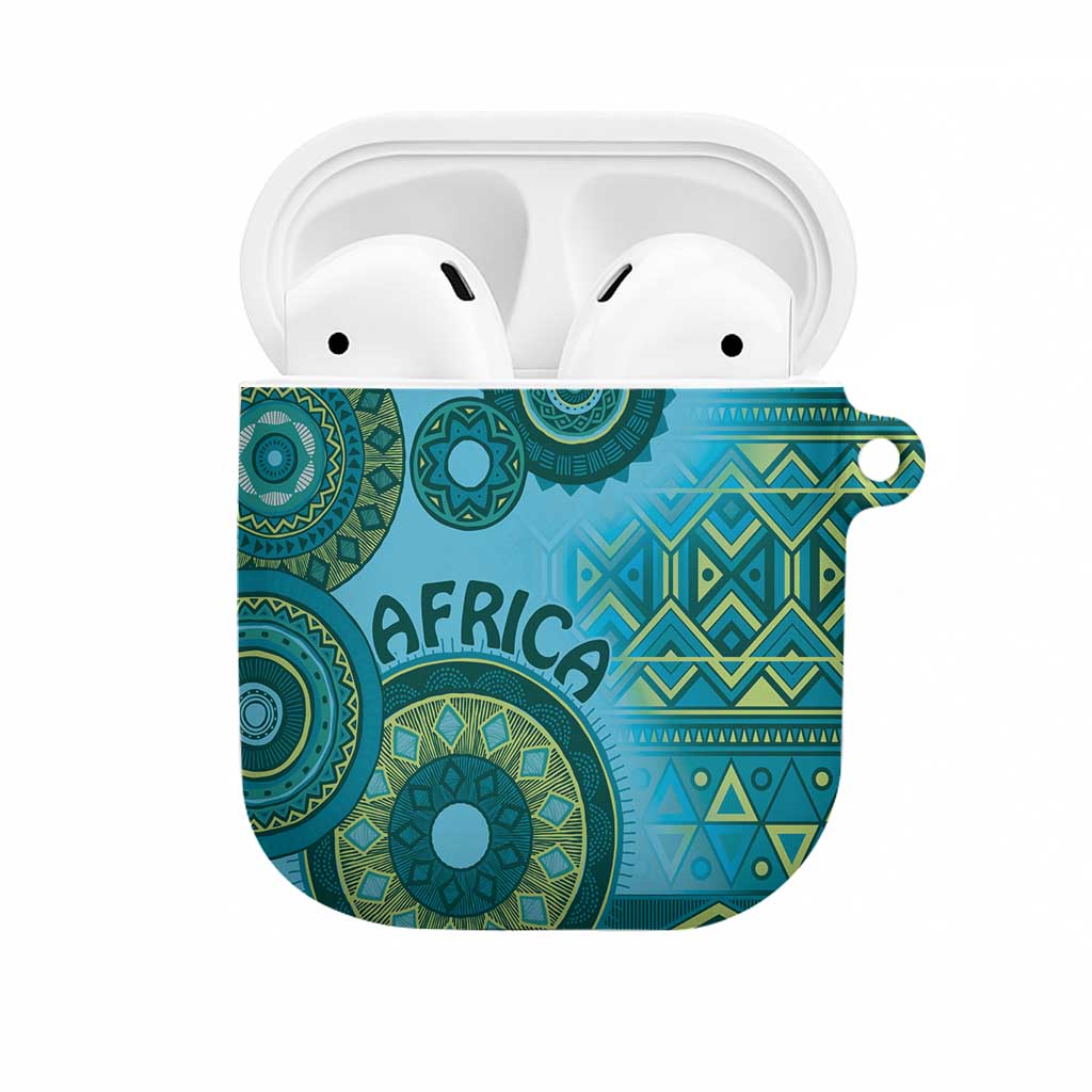 Africa Tribal Traditional Pattern AirPods Case Blue Motif