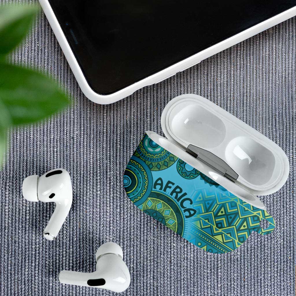 Africa Tribal Traditional Pattern AirPods Case Blue Motif