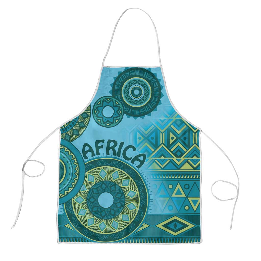 Africa Tribal Traditional Pattern Apron Blue Motif