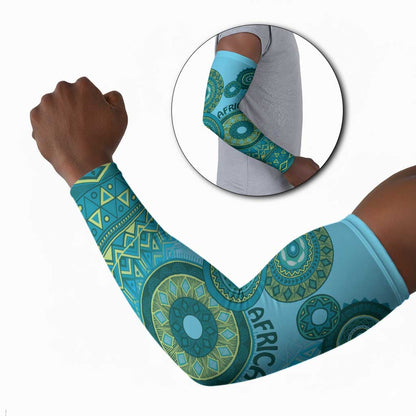 Africa Tribal Traditional Pattern Arm Sleeves Blue Motif