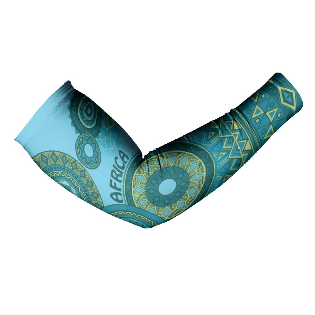 Africa Tribal Traditional Pattern Arm Sleeves Blue Motif