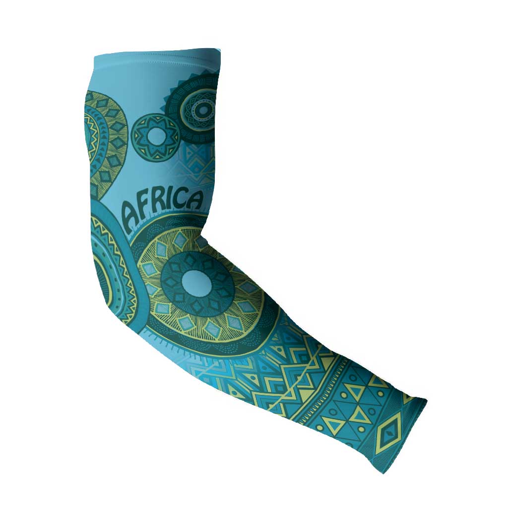 Africa Tribal Traditional Pattern Arm Sleeves Blue Motif