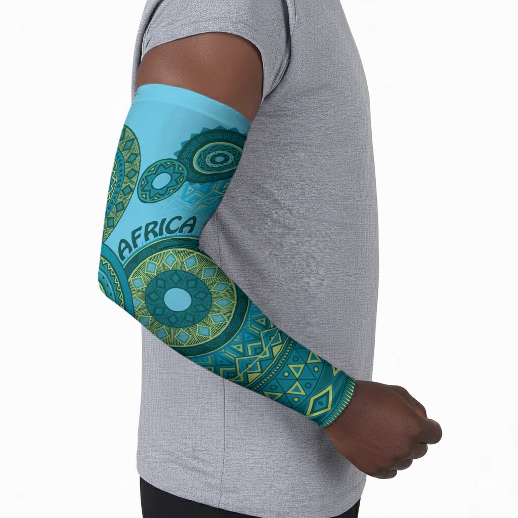 Africa Tribal Traditional Pattern Arm Sleeves Blue Motif