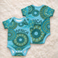 Africa Tribal Traditional Pattern Baby Onesie Blue Motif
