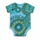 Africa Tribal Traditional Pattern Baby Onesie Blue Motif