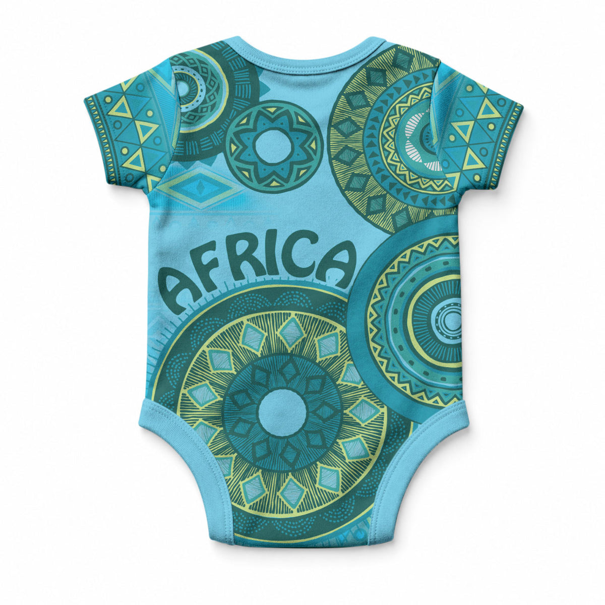 Africa Tribal Traditional Pattern Baby Onesie Blue Motif