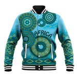 Afro Tribal Traditional Pattern Baseball Jacket Blue Motif LT9