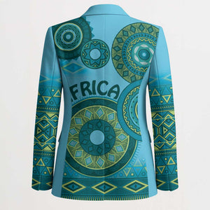 Africa Tribal Traditional Pattern Blazer Blue Motif
