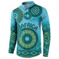 Africa Tribal Traditional Pattern Button Sweatshirt Blue Motif