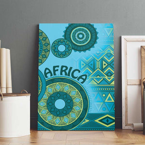 Afro Tribal Traditional Pattern Canvas Wall Art Blue Motif