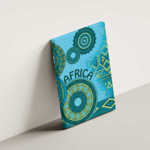 Afro Tribal Traditional Pattern Canvas Wall Art Blue Motif