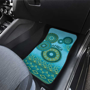 Afro Tribal Traditional Pattern Car Mats Blue Motif