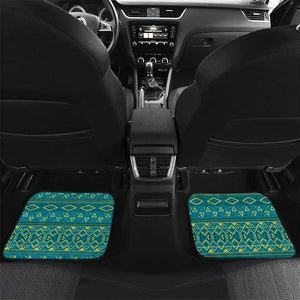 Afro Tribal Traditional Pattern Car Mats Blue Motif