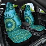 Afro Tribal Traditional Pattern Car Seat Cover Blue Motif