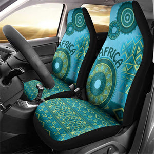 Afro Tribal Traditional Pattern Car Seat Cover Blue Motif