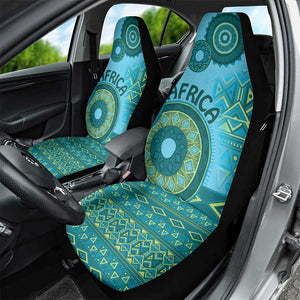 Afro Tribal Traditional Pattern Car Seat Cover Blue Motif