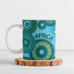 Africa Tribal Traditional Pattern Ceramic Mug Blue Motif