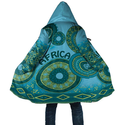 Africa Tribal Traditional Pattern Cloak Blue Motif