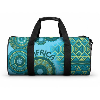 Africa Tribal Traditional Pattern Duffle Bag Blue Motif