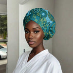 Africa Tribal Traditional Pattern Easy Headwrap Blue Motif