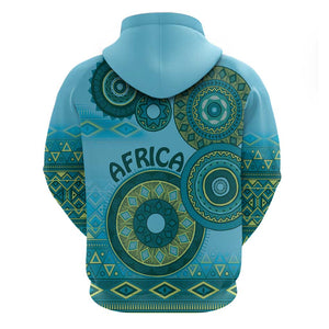 Afro Tribal Traditional Pattern Hoodie Blue Motif