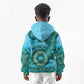 Afro Tribal Traditional Pattern Kid Hoodie Blue Motif
