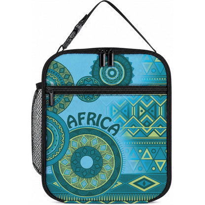 Africa Tribal Traditional Pattern Lunch Bag Blue Motif
