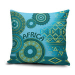Africa Tribal Traditional Pattern Pillow Cover Blue Motif